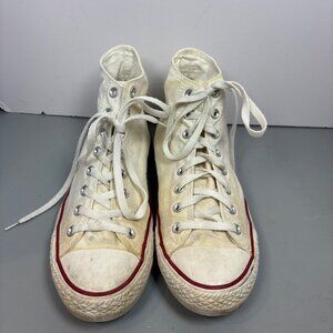 Vintage Converse All Star High Top Sneakers Size 10 Cream Canvas